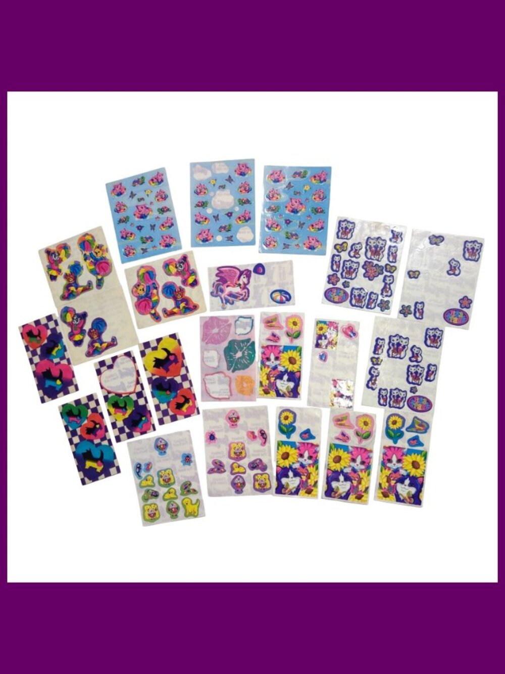 Lisa Frank Vintage Stickers 22 Partial Mods Dogs/Puppies/Cats/Kittens/Bears/Pigs